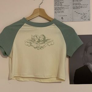 cute angel cropped baby tee
